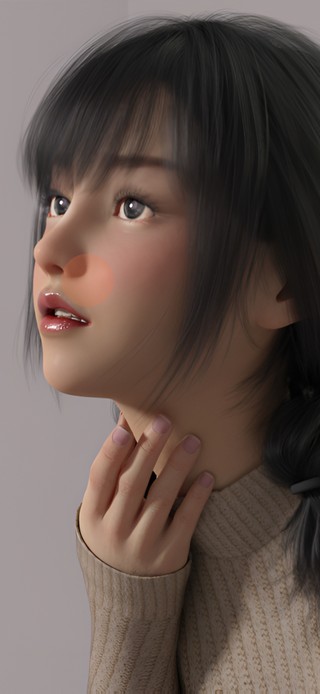 可爱毛衣少女