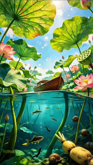 荷塘泛舟