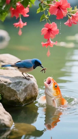 小鸟与锦鲤的故事