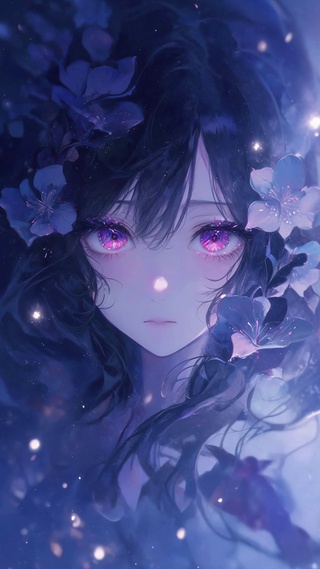 浪漫紫色花海女孩