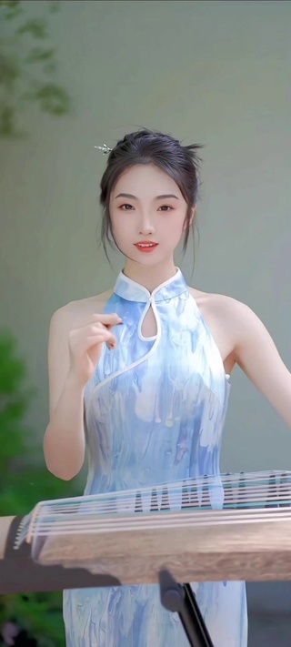 纯美古筝小仙女温柔治愈楚楚动人