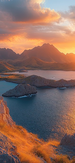 海岛岩石海湾