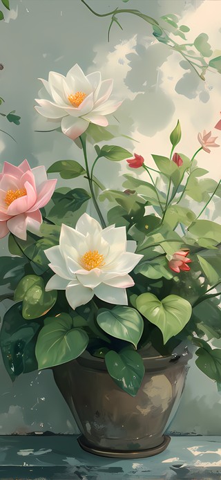 墙角的鲜花
