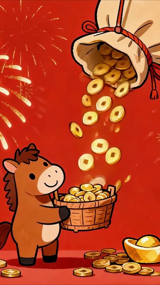 新年暴富小马