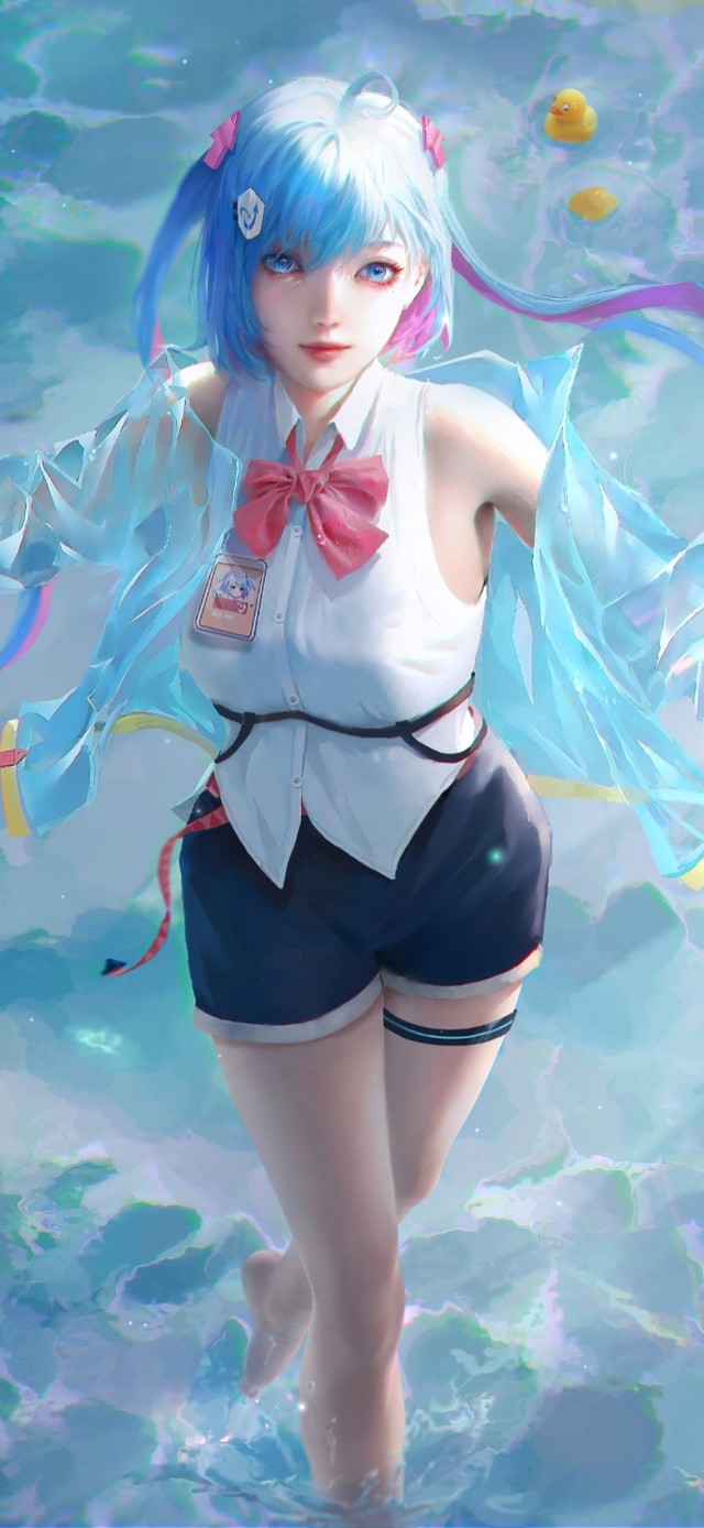 4K唯美海滩美少女