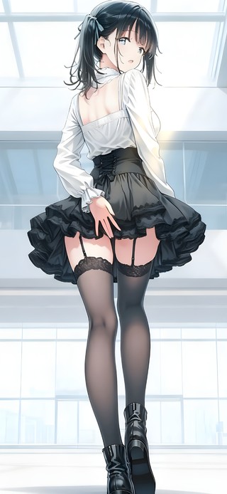 可爱短裙黑丝女孩