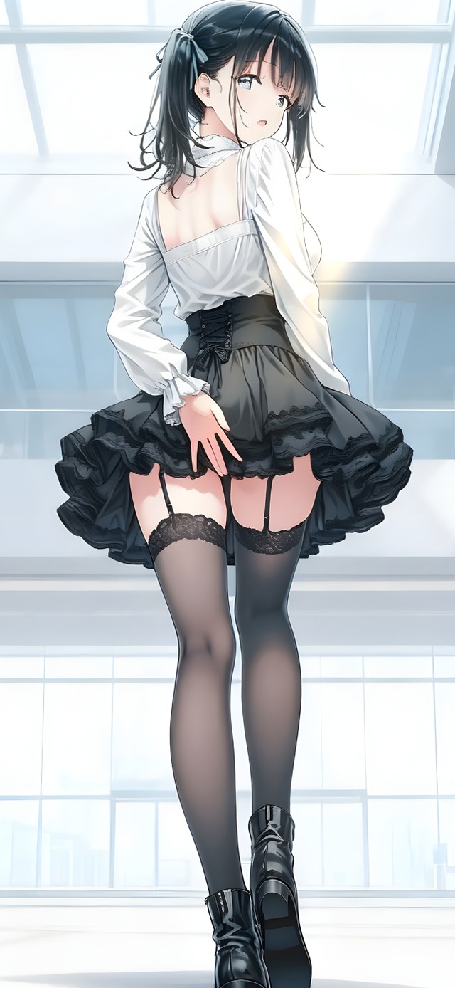 可爱短裙黑丝女孩