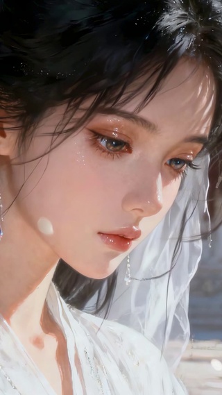 古风白衣清冷美人