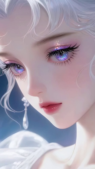 星眸雪发