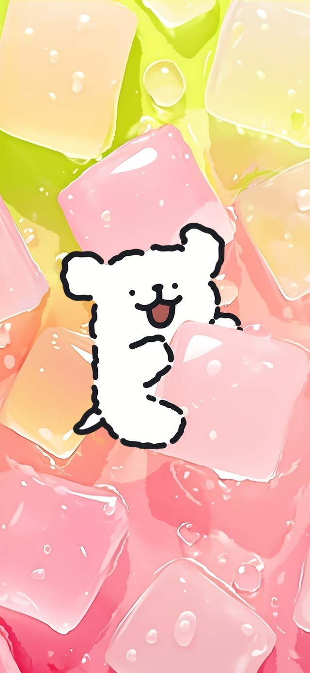 线条小狗马卡龙冰块