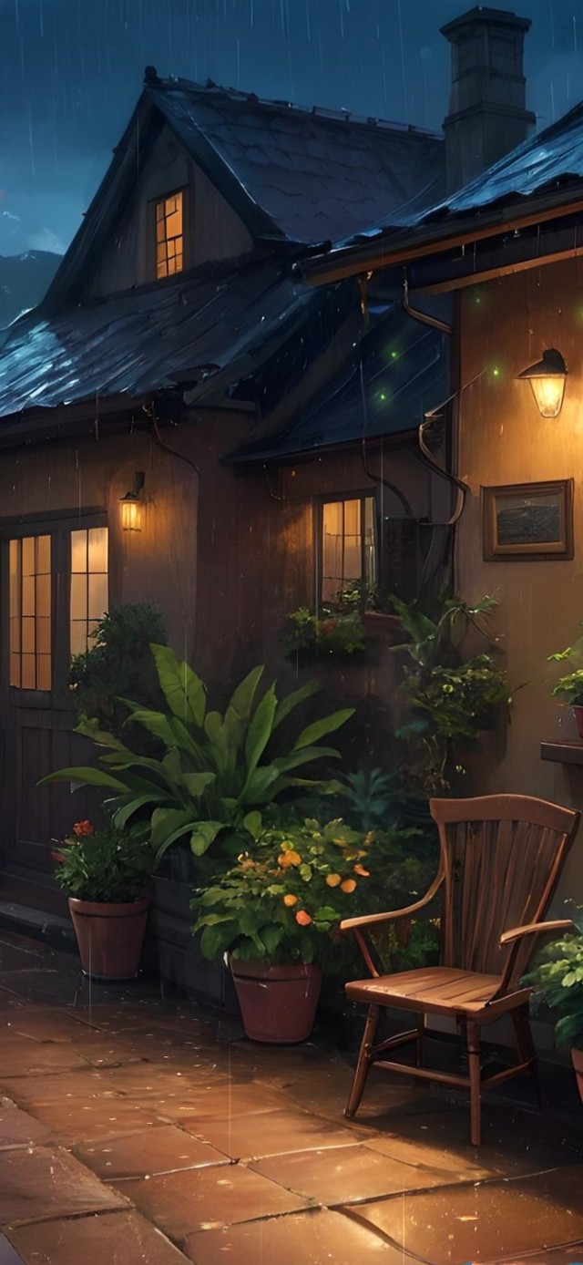 雨中回家小巷