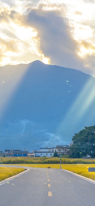 4k 治愈唯美夕阳乡村田园