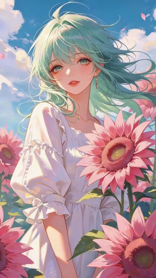 二次元鲜花美女