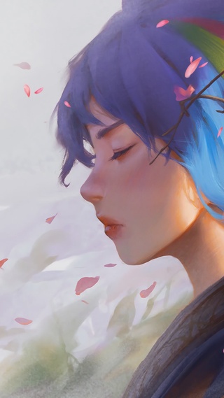 樱花下的美女