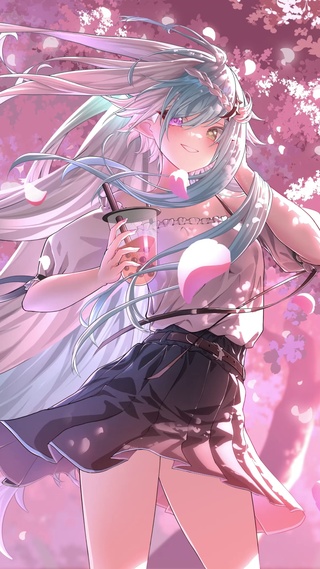 樱花树下的少女