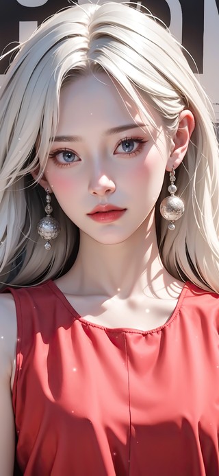 报纸白发美女