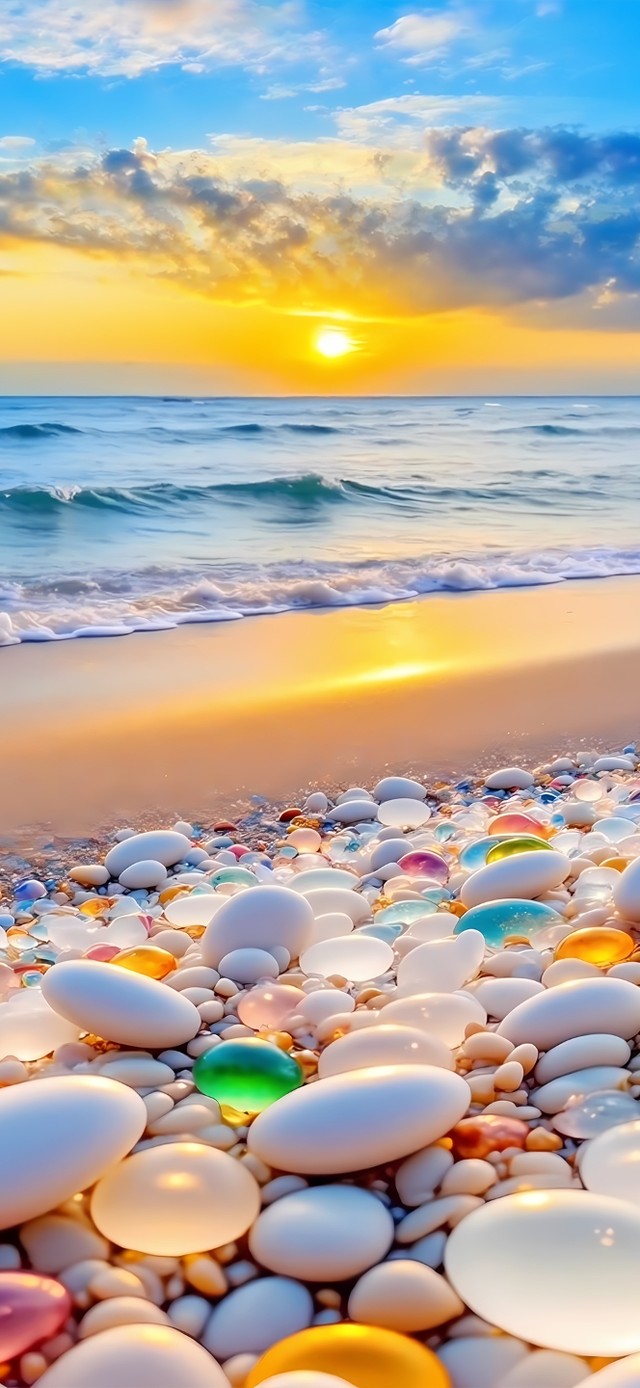 梦幻海边鹅卵石