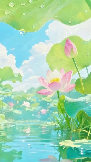 治愈夏日荷塘4K