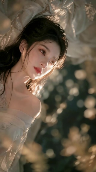 逆光氛围感温柔美女