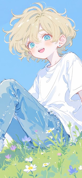 山坡小男孩