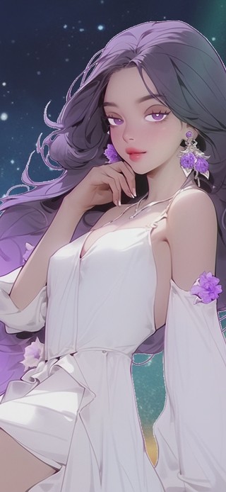 浪漫紫发天蝎座美少女