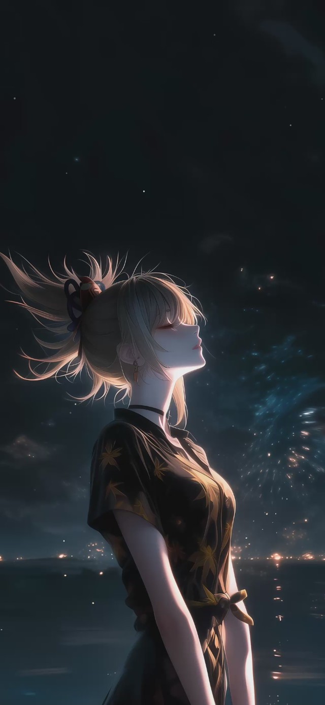 治愈仰望星空女孩