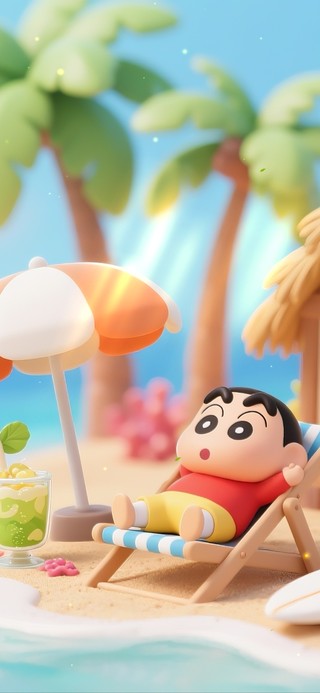夏日海边小新