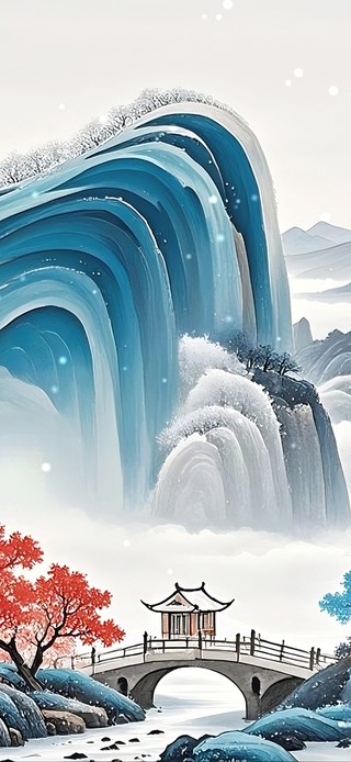 国风水墨-方山雪雾云海