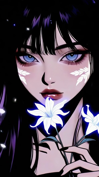 暗夜发光百合少女