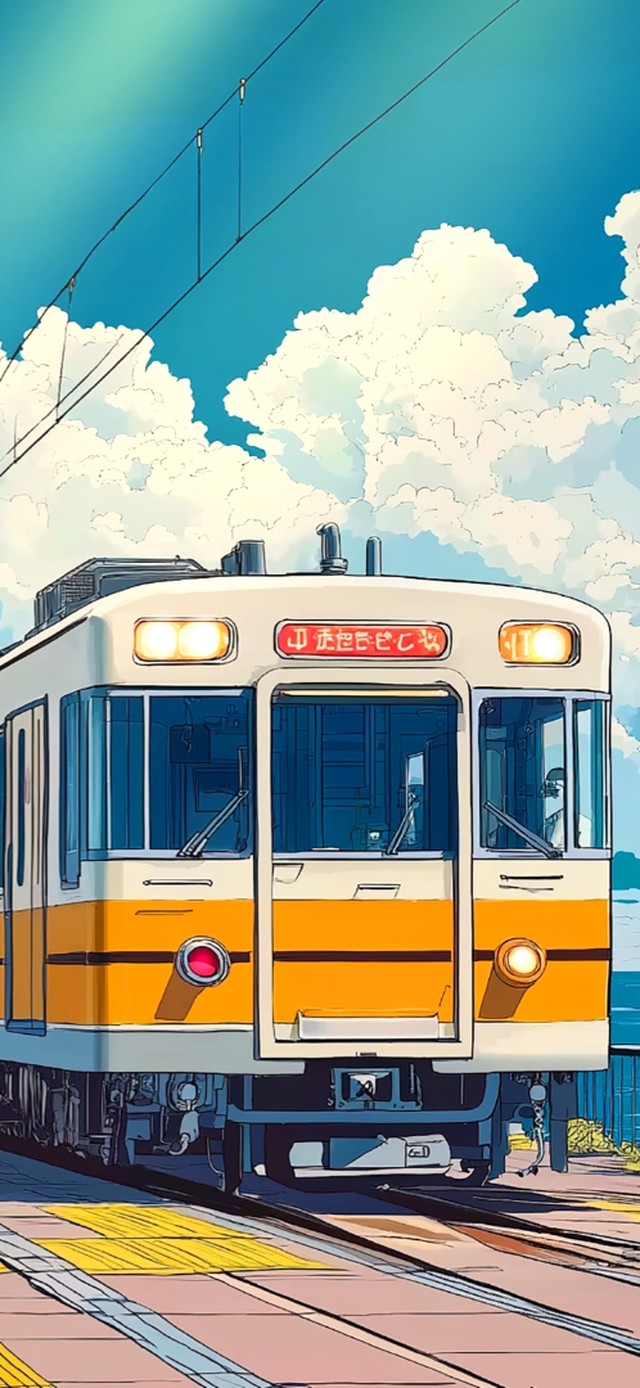 4k护眼壁纸-海边列车