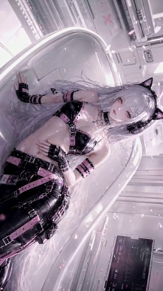 银发猫耳赛博风美少女