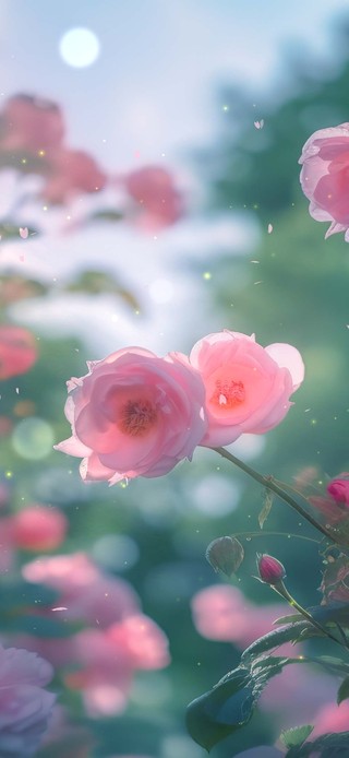 阳光下山茶花
