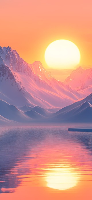 日耀雪域湖光