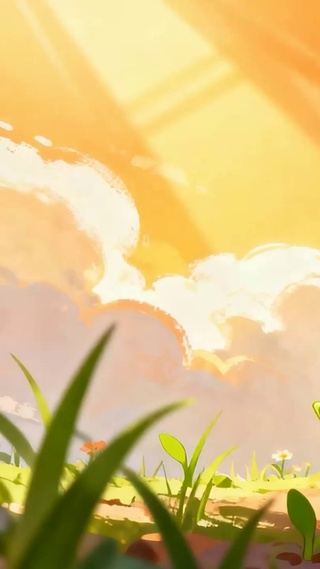 夕阳花草树木