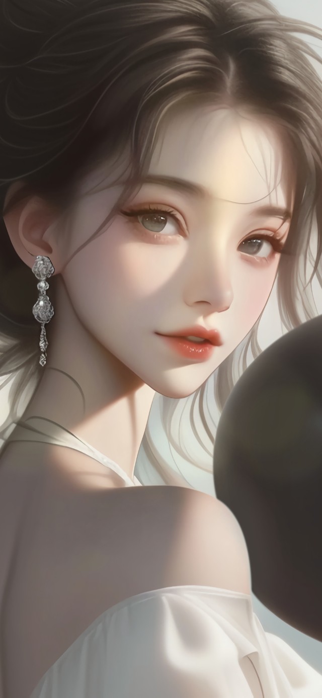 女孩的黑气球