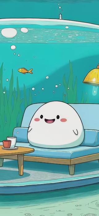 治愈系可爱海底团子