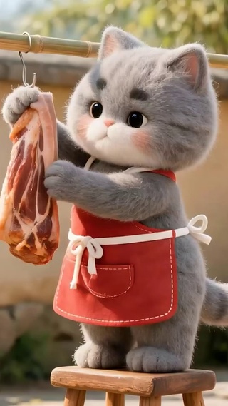 吊肉猫咪