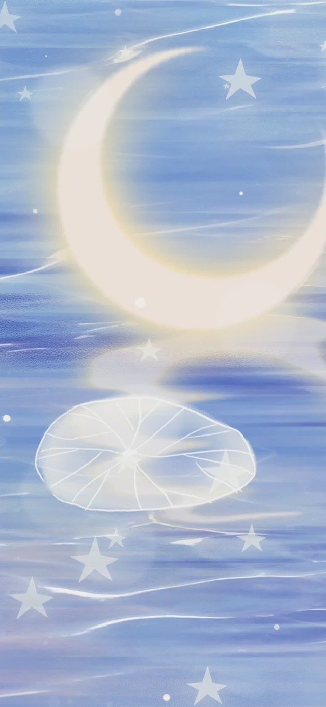 唯美治愈荷塘月亮