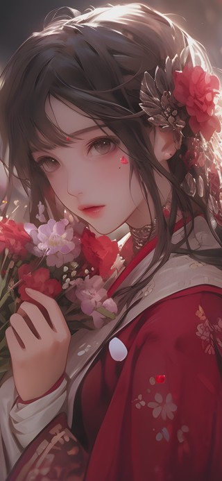 捧花少女