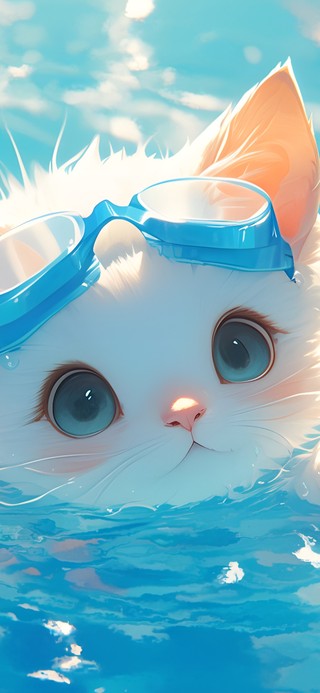 泳池小猫