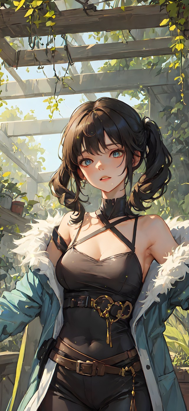 4k可爱绿植女孩