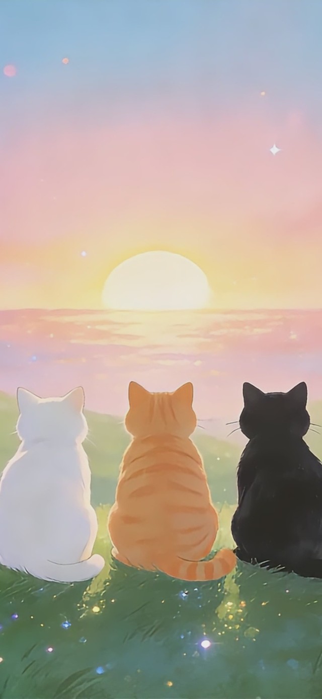 一起看落日的猫咪