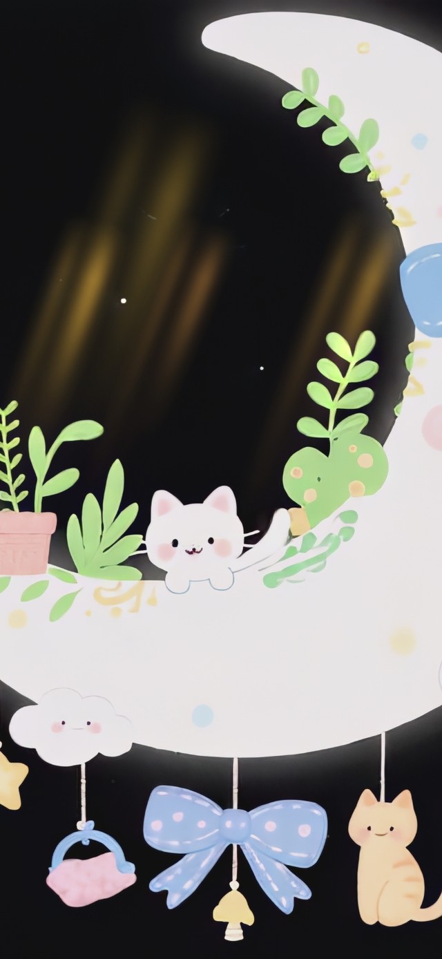 可爱月亮小猫