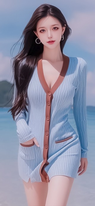 夏日海边美女