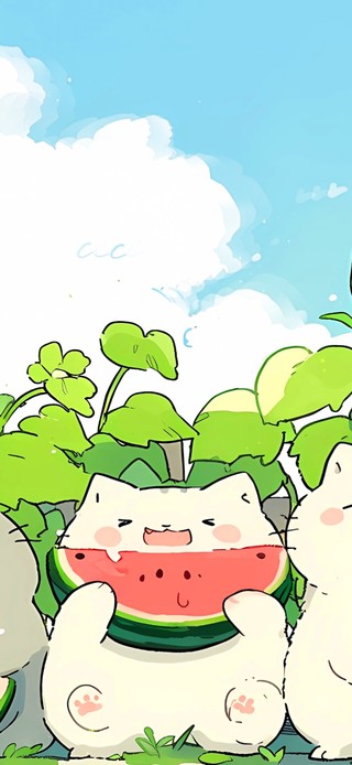 西瓜猫咪得夏天