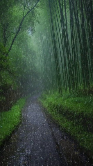 竹林雨景