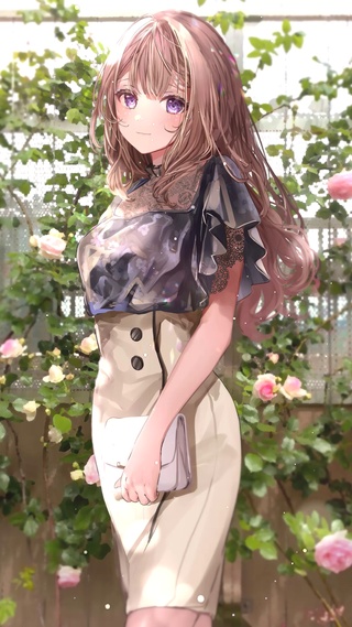 优雅花间少女