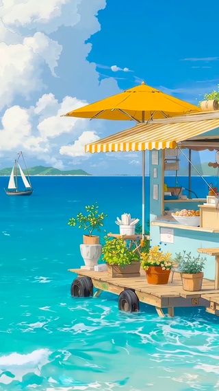 夏天海边小店
