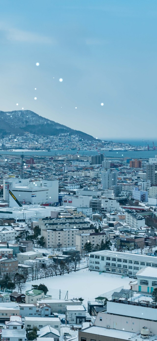 治愈唯美城市雪景