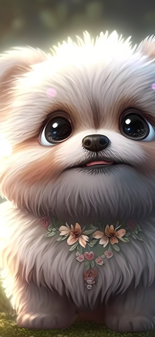 可爱卷毛狗狗